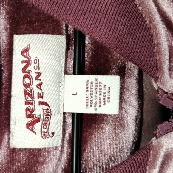 𝅺ARIZONA Jean Co. Burgundy Full Zip Jacket, Juniors Size Large - Picture 2 of 12